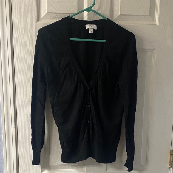 LOFT Sweaters - LOFT Elegant Black Button-Up Cardigan